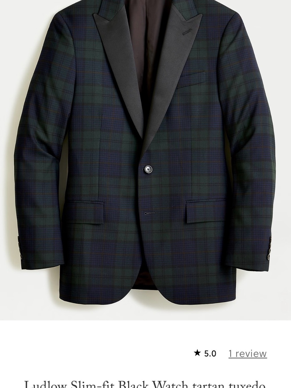 J Crew Ludlow Slim-Fit Black Watch Tartan Tuxedo Jacket and pants